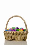 Easter Egg Basket with multicolored Eggs