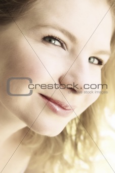 Portrait of a beautiful blonde woman.