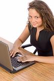 female teenager at the laptop