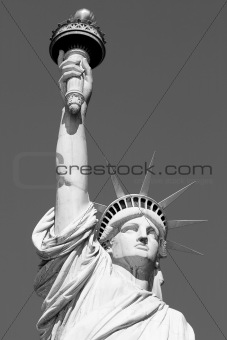 Black and White Image of the Statue of Liberty