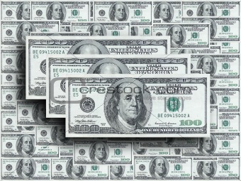 American dollars 3D background