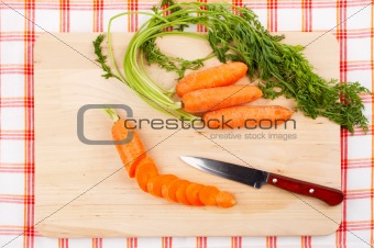 Sliced fresh carrots