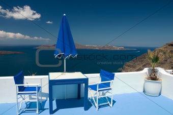 Summer blue balcony