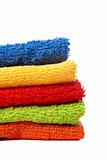 Multicolour towels stacked
