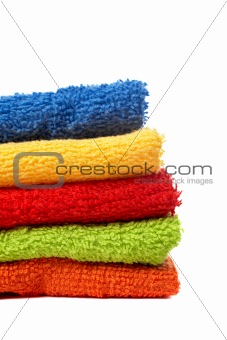 Multicolour towels stacked