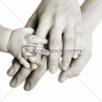 Hands of a family