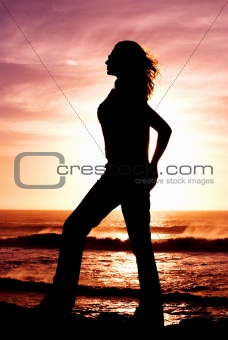 Silhouette of a woman.