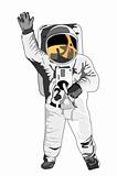 Astronaut waving hello