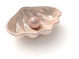 Stylized shell with pearl