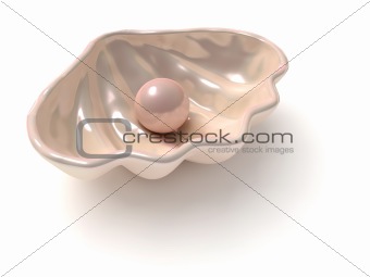 Stylized shell with pearl