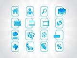 complete web Icons collection, blue
