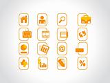 complete web Icons collection, orange