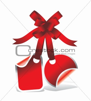 sticker with ribbon