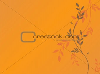 Orange leaf and branch background