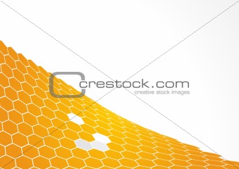 Yellow polygons with white background. Vector art
