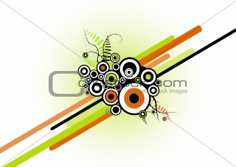 Abstract circles with stripes. Vector