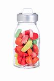 Candies in the glass jar