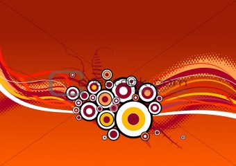 Abstract illustration with circles. Vector