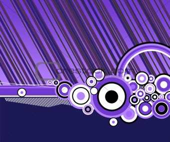Abstract lines with circles. Vector