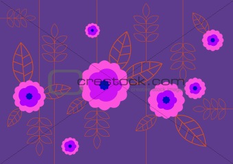 Abstract illustration with flowers. Vector
