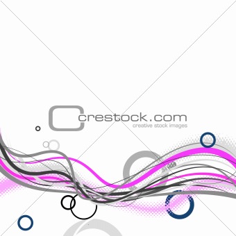 Abstract lines with circles. Vector