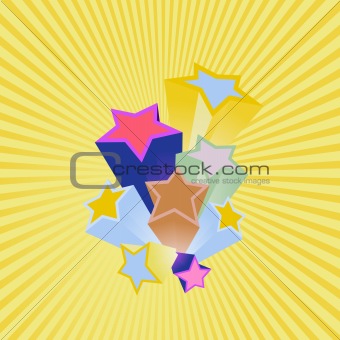 Colorful party stars. Vector art