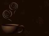 Steaming coffee background