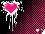Pink Emo heart background