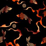 Seamless Asian fish pattern