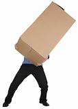 Man holding big cardboard box