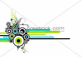 Abstract circles with stripes. Vector