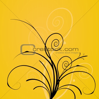 Flowers on yellow background. vector