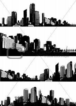 Set of cities. Vector