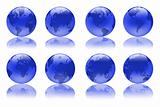 blue illustration globes