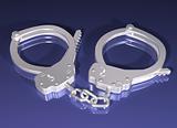 Pair of silver handcuffs