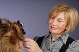 attractive older lady hair stylist
