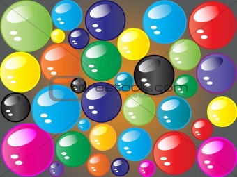 colorful glossy bubbles balls background