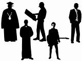 set of professional silhouettes