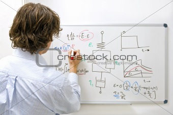 Engineer at whiteboard