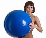 naked women with blue ball