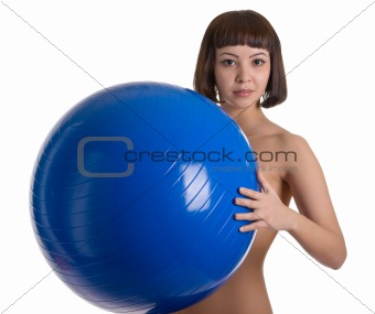 naked women with blue ball