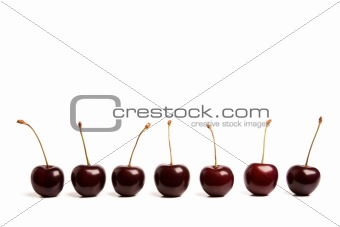 Several sweet cherries isolated on white