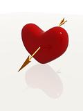 red heart with golden arrow