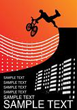 illustration with guy on a bmx. vector wallpaper