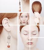 Collage of the girl with an earring
