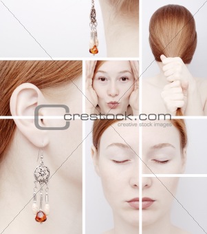 Collage of the girl with an earring