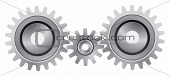 Gear set on the white background.