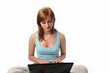 woman on a laptop