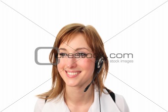 Business woman on headset