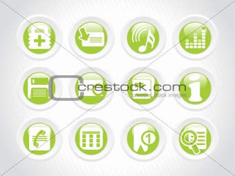 high quality rounded web symbols, green